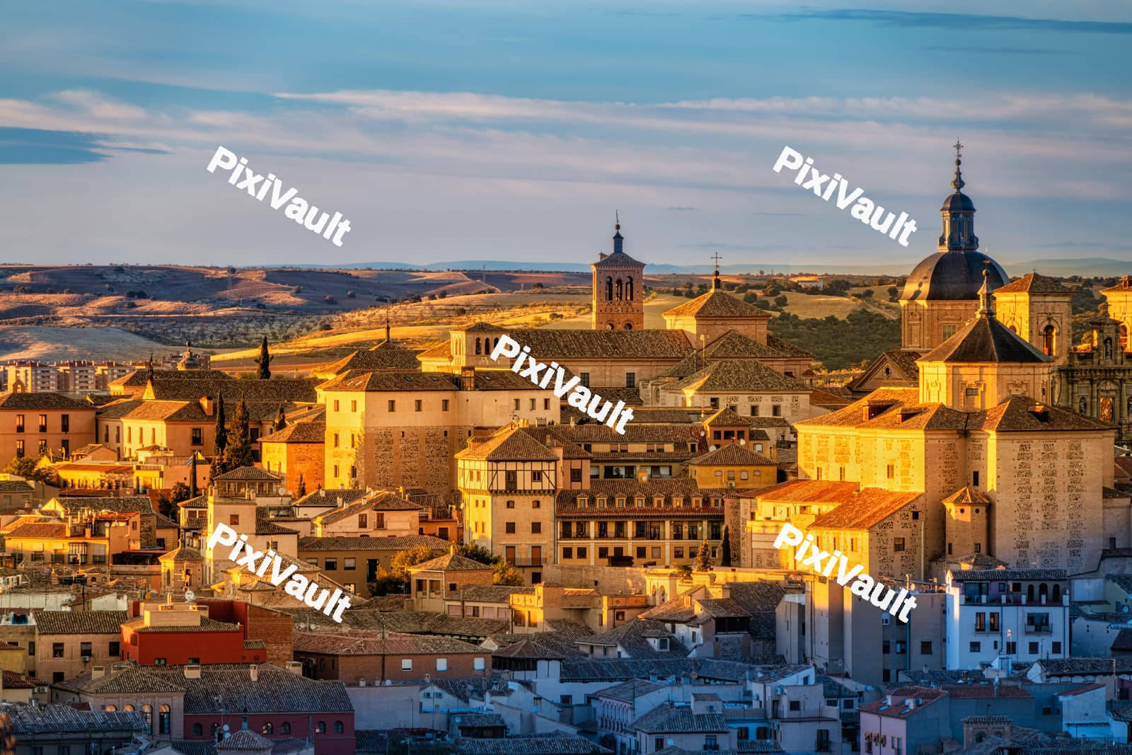 The old city of Toledo at sunset